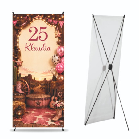 X-Baner 80x180 cm Compact – dekoracyjny stojak na urodziny Rodeo