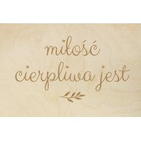 Zestaw 12 tabliczek drewnianych "Hymn o miłości" 30×20 cm 3 mm grawer – dekoracja ślubna