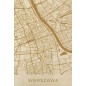 Drewniany obraz mapa Warszawy