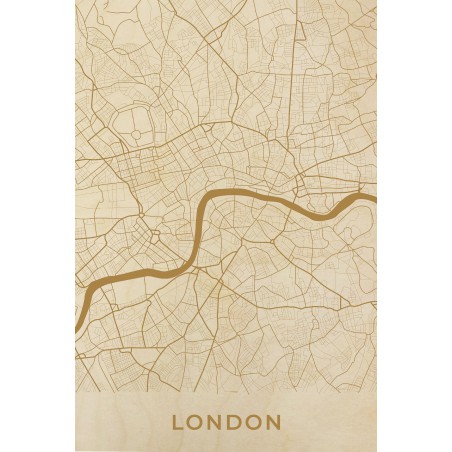 Drewniany obraz mapa Londynu