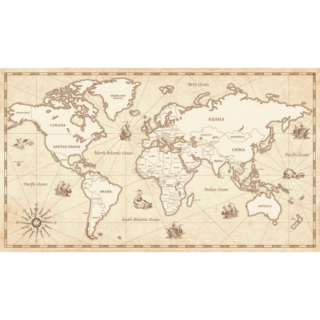 Drewniany obrazy mapa świata retro