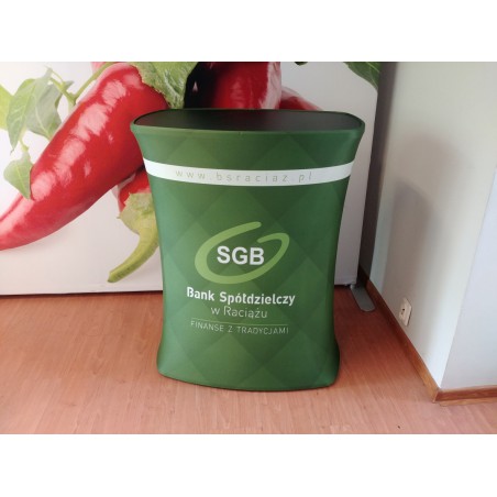 Tekstylna lada reklamowa prostokątna 80x53 cm – na stoiska promocyjne