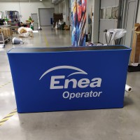 Duża lada reklamowa prostokątna 195x52 cm – do ekspozycji targowych