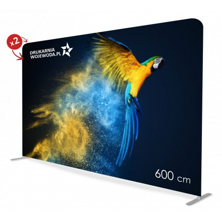 Ścianka tekstylna prosta 600×230 cm z nadrukiem – eleganckie tło na eventy