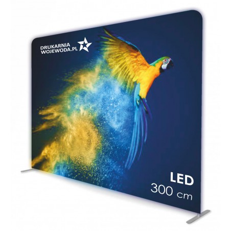 Ścianka tekstylna Fabric Wall LED 300×230 cm podświetlana – przyciągająca uwagę ekspozycja
