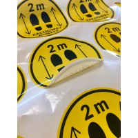 Folia samoprzylepna laminowana UV naklejka podłogowa 30×30 cm 10 wzorów – zachowanie ostrożności i dystansu socjalnego