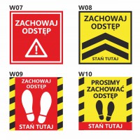 Folia samoprzylepna laminowana UV naklejka podłogowa 30×30 cm 10 wzorów – zachowanie ostrożności i dystansu socjalnego