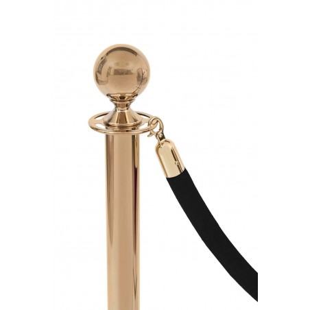 Welurowy sznur odgradzający 160 cm z karabińczykami złoty – eleganckie wejście