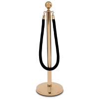 Pleciony sznur odgradzający 160 cm z karabińczykami złoty – eleganckie wejście