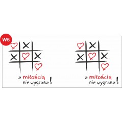Ceramika biała filiżanka z nadrukiem na Walentynki 170 ml 6,5x8 cm z talerzykiem – prezent personalizowany