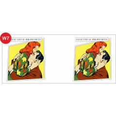 Ceramika biała filiżanka z nadrukiem na Walentynki 170 ml 6,5x8 cm z talerzykiem – prezent personalizowany