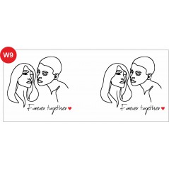 Ceramika biała filiżanka z nadrukiem na Walentynki 170 ml 6,5x8 cm z talerzykiem – prezent personalizowany