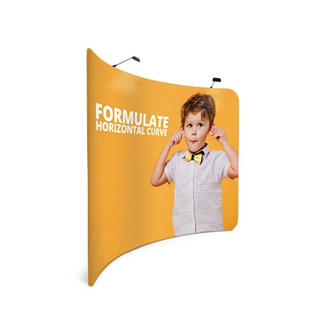 Ścianka tekstylna łukowa Formulate 300×230 cm z nadrukiem – mobilna prezentacja marki