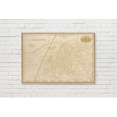 Drewniany obraz mapa Europy Retro 30×44 cm 3 mm sklejka brzozowa – dekoracja wnętrz