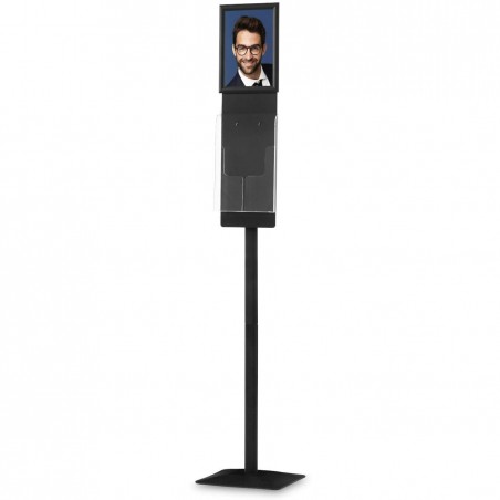 Metalowy stojak Virginia ramka A4  z kieszenią na ulotki – efektowna reklama