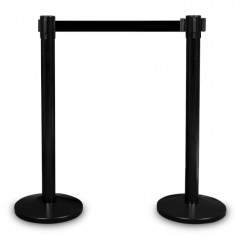 Słupek odgradzający chrome 92 cm 225 cm taśma czarna – kontrola ruchu