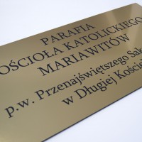 Szyld grawerowany 50x20 cm złoty/srebrny