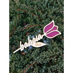 Sklejka brzozowa tulipan drewniany 9x26,5 cm 3 mm personalizowany – prezent dla babci