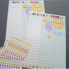 Papier plakatowy tablica pochwał A2 42x59,4 cm 320 naklejek – motywacja w przedszkolu