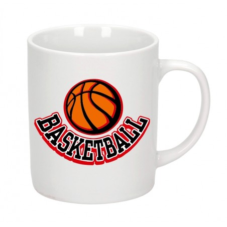 Kubek biały 300 ml 9,5x8 cm z nadrukiem Basketball – personalizowany prezent dla kibica