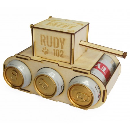 Drewniany czołg na piwo 25×15×12,5 cm 3 mm sklejka z grawerem – prezent dla piwosza