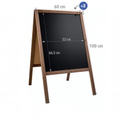 Drewniany potykacz kredowy M 100x60cm dwustronny – do menu i promocji lokalu