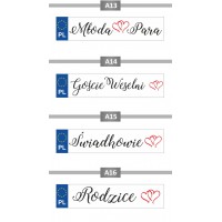 Naklejka samoprzylepna tablica rejestracyjna 52x11,4 - trwała dekoracja samochodu ślubnego