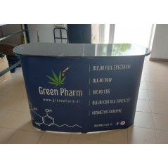 Stabilna lada promocyjna Pop-Up 2×2 130×40 cm z nadrukiem – na eventy i targi