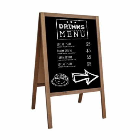 Drewniany potykacz kredowy M 100x60cm dwustronny – do menu i promocji lokalu