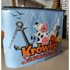 Stabilna lada promocyjna Pop-Up 2×2 130×40 cm z nadrukiem – na eventy i targi