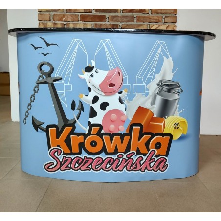 Stabilna lada promocyjna Pop-Up 2×2 130×40 cm z nadrukiem – na eventy i targi