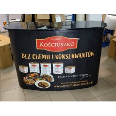 Stabilna lada promocyjna Pop-Up 2×2 130×40 cm z nadrukiem – na eventy i targi