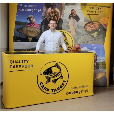 Duża lada reklamowa prostokątna 195x52 cm – do ekspozycji targowych