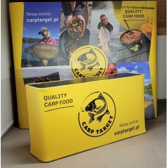 Duża lada reklamowa prostokątna 195x52 cm – do ekspozycji targowych