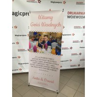 X-Banner Pierwsza Komunia Święta 60×160 cm Liście Compact – elegancka dekoracja uroczystości