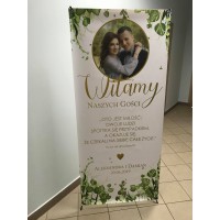 X-Banner Pierwsza Komunia Święta 80×180 cm wianek Compact – elegancka dekoracja uroczystości